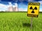 Radioactivity Sign And Nuclear Power Plant