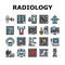 Radiology Equipment Collection Icons Set Vector Illustration