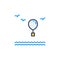 Radiosonde Flying above Ocean vector concept colored icon