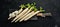 Radish Daikon on a black background.