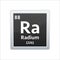 Radium symbol. Chemical element of the periodic table. Vector stock illustration.