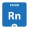 Radon Chemical 86 element of periodic table. Molecule And Communication Background. Radon Chemical Rn, laboratory and science