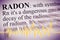 Radon gas the silent killer - concept image with check-up chart about radon contamination and definition of radon gas