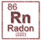 Radon gas text design concept - It is a dangerous noble radioactive gas with symbol Rn and atomic number 86 and is the second most