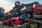 RADOUS, CZECH REPUBLIC - SEPTEMBER 15, 2019. Many wrecked cars  in landfill.