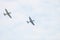 RAF BBMF, Battle of Britain Memorial Flight, flypast - Spitfire and Hurricane centred in image
