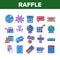 Raffle Gamble Lottery Collection Icons Set Vector