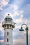 Raffles Marina Lighthouse, built in 1994 and overlooking the Tuas Second Link - Singapore\\\'s second causeway to Malaysia.