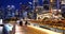 Raffles Place smart city night view