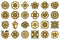 Rafflesia icons set vector flat