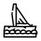 raft boat line icon vector illustration flat