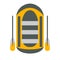 Raft icon. Tourism equipment. River boat trip web elements. Vector illustration.