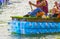 Raft made of recycled plastic bottles