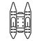 Rafting boat icon, outline style
