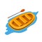 Rafting boat isolated vector