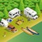 Rafting Canoeing Campsite Isometric View