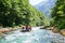 Rafting in the canyon of River Neretva