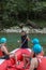 A rafting instructor shows you how to operate a boat correctly. 19.09.2020 On the Cheremosh River near the village of Dzembronya .