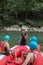 A rafting instructor shows you how to operate a boat correctly. 19.09.2020 On the Cheremosh River near the village of Dzembronya .