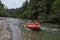 A rafting instructor shows you how to operate a boat correctly. 19.09.2020 On the Cheremosh River near the village of Dzembronya .