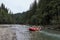 A rafting instructor shows you how to operate a boat correctly. 19.09.2020 On the Cheremosh River near the village of Dzembronya .