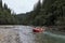 A rafting instructor shows you how to operate a boat correctly. 19.09.2020 On the Cheremosh River near the village of Dzembronya.