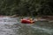 A rafting instructor shows you how to operate a boat correctly. 19.09.2020 On the Cheremosh River near the village of Dzembronya.