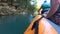 Rafting on Martvili canyon in summertime, Georgia.