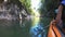 Rafting on Martvili canyon in summertime, Georgia.