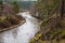 Rafting on the mountain river.