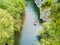 Rafting on the river Nera Gorges aerial view