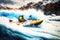 rafting at speed on mountain river winter kayaking in antarctica