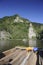 Raftsmen boat on the river Dunajec