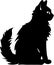 Ragamuffin Cat Black Silhouette Generative Ai