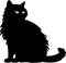 Ragamuffin Cat Black Silhouette Generative Ai