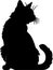 Ragamuffin Cat Black Silhouette Generative Ai