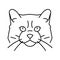 ragdoll cat cute pet line icon vector illustration