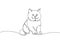 Ragdoll Cat, kitten one line art. Continuous line drawing of pet, mammal, purebred, breed, friendship, kitty, friend
