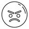 Rage emoji icon, outline style