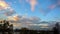 Ragged clouds, sunset distance view from by Hamburg Alster lake,Timelapse