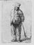 Ragged peasant holding a stick behind his back, Rembrandt van Rijn