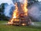 Raging Bonfire. Pile of burning pallets