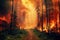 Raging forest fire - AI Generated