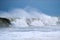 Raging huge waves during an incredibly powerful storm in the Black Sea