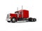 Raging red classic 18 wheeler big truck - beauty shot