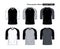 Raglan V-Neck Three Quarter Sleeve T-Shirt Template, Black, White and Gray Colors