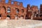 Ragnit castle ruins made of red brick, courtyard