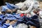 Rags and waste fabrics in the landfill