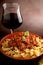 Ragu pasta and red wine