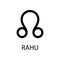 Rahu planet symbol. Ascending lunar node. Vector black sign on white. Astrological calendar. Jyotisha. Hinduism, Indian